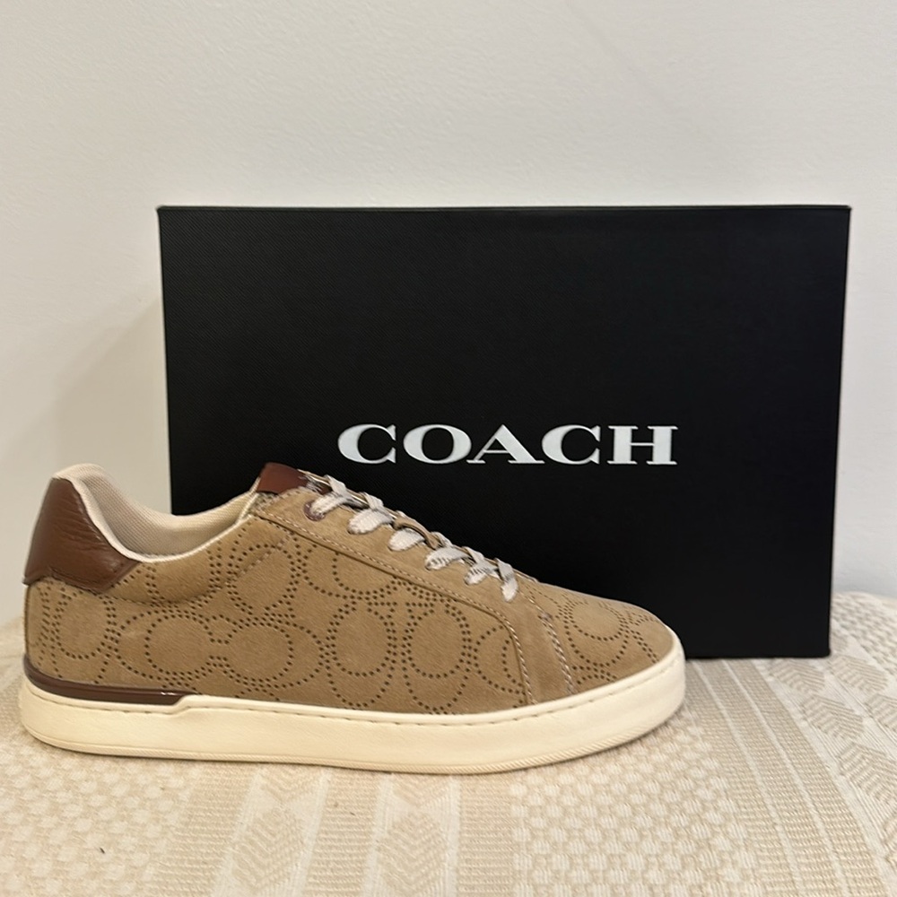 Coach Clip Perforated Low Top Signature Men’s Sneaker - Oat - Picture 5 of 7